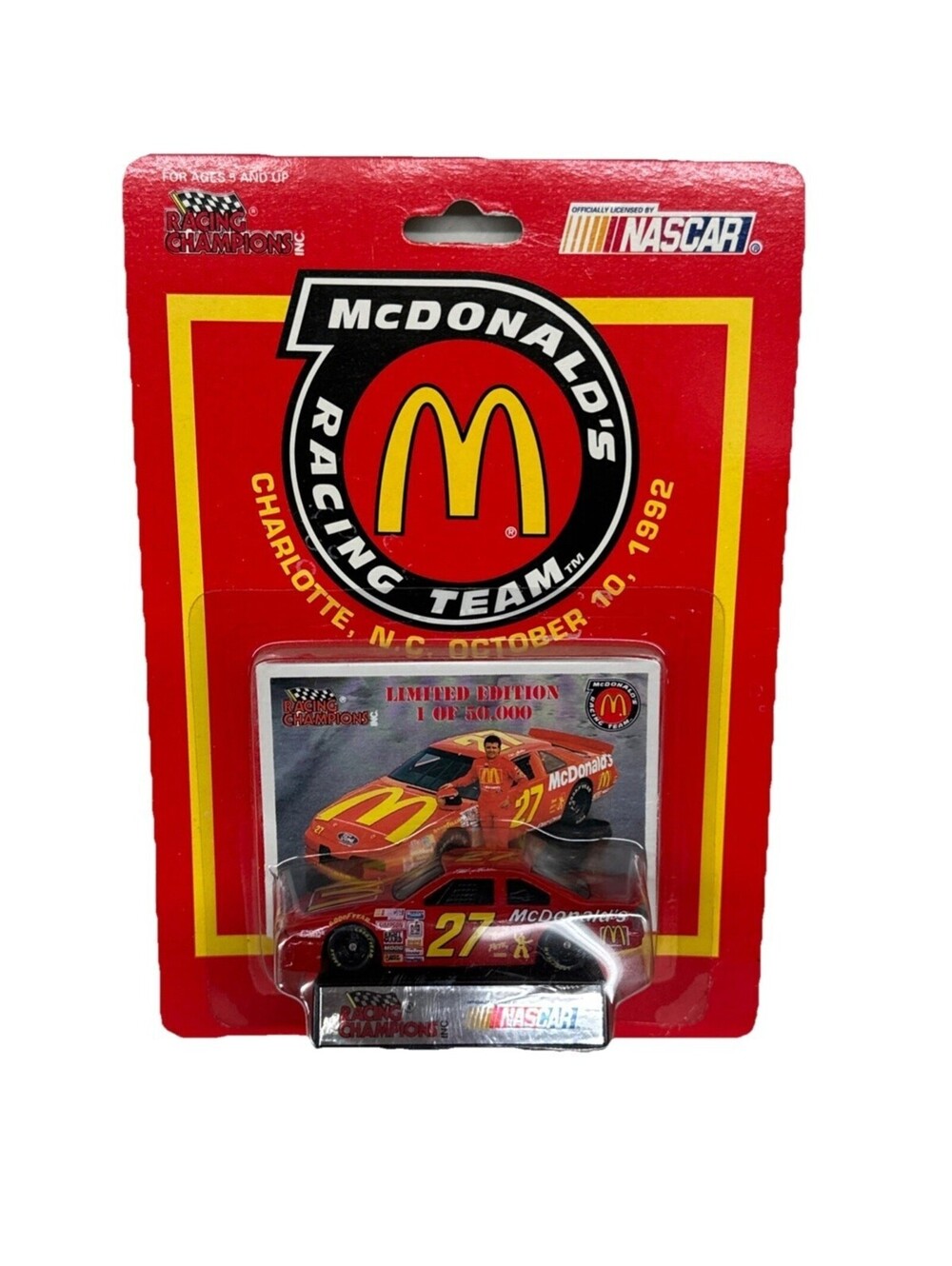 Racing Champions Charlotte 1992 Hut Stricklin #27 Ford 1:64 Scale Diecast